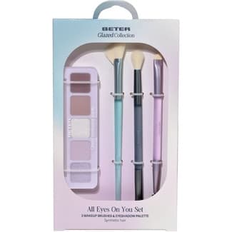 Set regalo brochas de maquillaje + paleta de sombras de ojos -