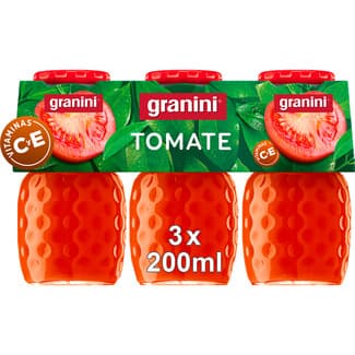 Zumo de tomate con vitaminas C y E pack 3 botellas 200 ml (envase de vidrio) -