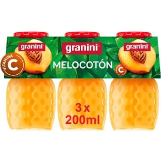 Néctar de melocotón con vitamina C pack 3 botellas 200 ml (envase de vidrio) -
