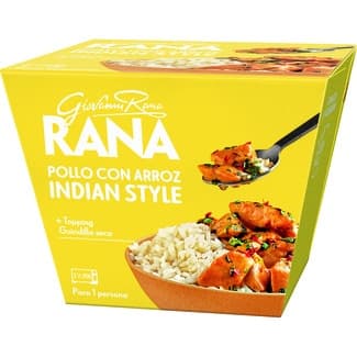 Pollo con arroz indian style + topping guindilla seca 1 ración envase 351 g -