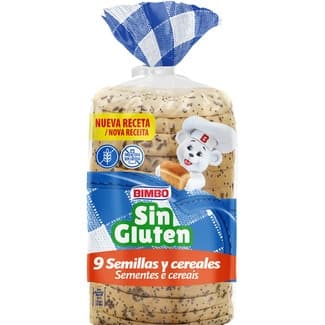 Pan de molde con 9 semillas sin gluten y sin lactosa bolsa 375 g -