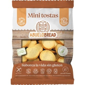 Mini tostas sin gluten sin lactosa apto para veganos bolsa 100 g -