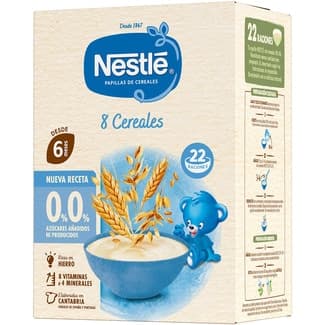 Papilla 8 cereales 0% azúcares añadidos desde 6 meses envase 330 g -