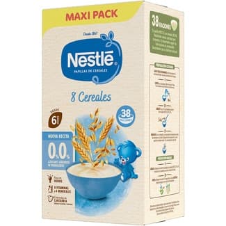 Papilla 8 cereales 0% azúcares añadidos desde 6 meses envase 570 g Maxi Pack -