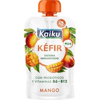 Kéfir mango pouch con probióticos y vitaminas B6 + B12 sin azúcares añadidos envase 110 g -