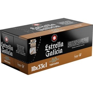 Cerveza tostada 0,0% alcohol pack 10 latas 33 cl -