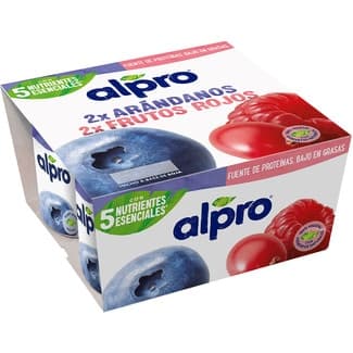 Especialidad vegetal de soja 2 arándanos + 2 de frutos rojos sin gluten sin lactosa pack 4 unidades 125 g -