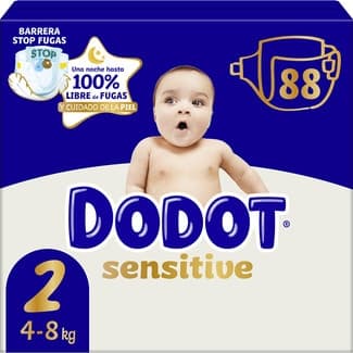 Sensitive pañales recién nacido de 4 a 8 kg talla 2 caja 88 unidades -