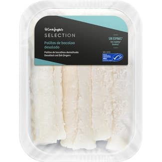 Palitos de bacalao desalado sin espinas MSC bandeja 250 g -