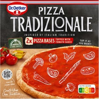Base de pizza recubierta de salsa de tomate, aceite oliva y albahaca 2 unidades estuche 610 g -