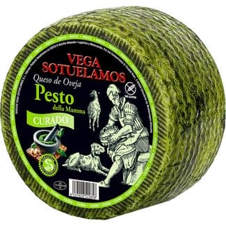 Queso curado de oveja al pesto peso aproximado pieza 3,5 kg -