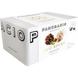 Lata de rocas de chocolate negro envase 140 g + rocas de chocolate blanco envase 140 g -