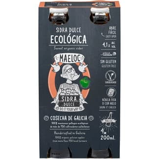 Sidra dulce cosecha de Galicia ecológica pack 4 botellas 20 cl -