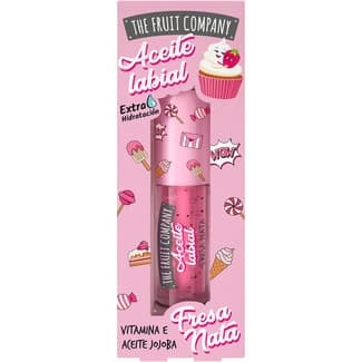 Aceite labial fresa nata con vitamina E y aceite de jojoba extra hidratación unidad 3,6 ml -