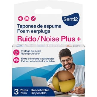 Tapones auditivos de espuma protegen del ruido blister 3 pares -