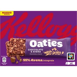 Barritas de cereales Oaties chocolate y avena estuche 160 g -