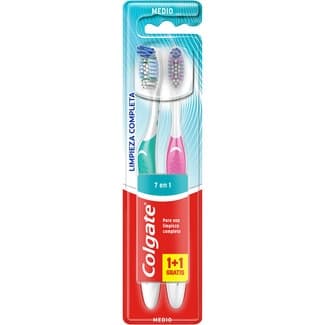 Cepillo dental medio 7 en 1 blister 1 + 1 unidad gratis -