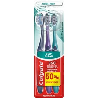 Cepillo dental Deep Clean 360 º 4 en 1 mediom blister 3 unidades -