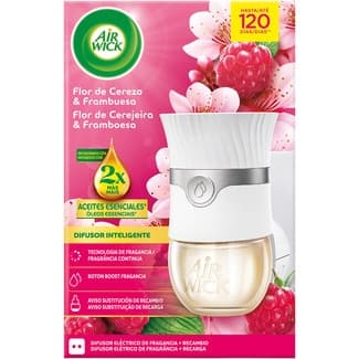 Ambientador eléctrico difusor inteligente Flor de Cerezo & Frambuesa con aceites esenciales aparato + recambio -
