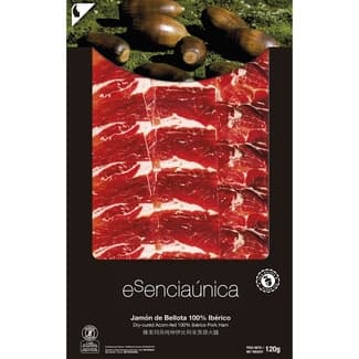 Jamón de bellota 100% ibérico en lonchas sin gluten envase 120 g -