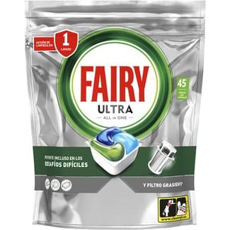Detergente lavavajillas Ultra todo en uno bolsa 45 pastillas -