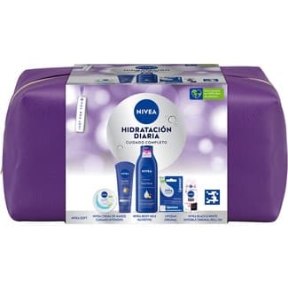 Neceser Hidratación Diaria cuidado completo con body milk + crema de manos + soft + liposan + desodorante roll on -