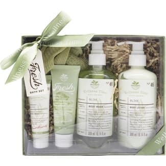 Caja Wellness Time Olive con body wash + body lotion + crema de manos + body scrub -