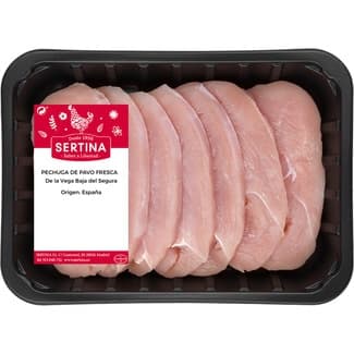 Pechuga fileteada de pavo de la Vega Baja del Segura peso aproximado bandeja 600 g -