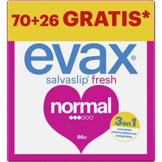 Salvaslip Fresh normal caja 70 unidades + 26 gratis -