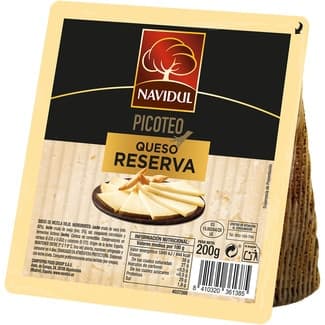 Picoteo queso viejo mezcla Reserva elaborado con leche cruda ya cortado cuña 200 g -