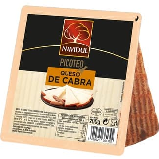 Picoteo queso de cabra tierno elaborado con leche pasteurizada ya cortado cuña 200 g -