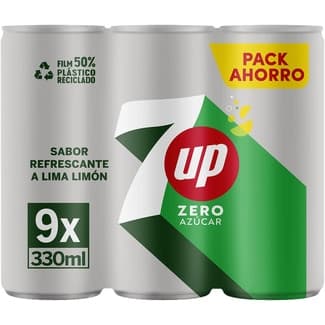 Refresco de lima limón sin azúcar con gas pack 9 latas 33 cl -