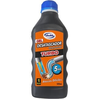 Desatascador de tuberías en gel turbo atascos difíciles botella 500 ml -