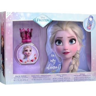 Estuche Frozen con eau de toilette 20 ml + paleta de sombras + colorete + brillo de labios -