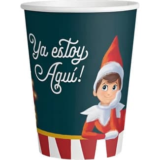 Vaso cartón Navidad The Elf on the Shelf 270 cc paquete 6 unidades -