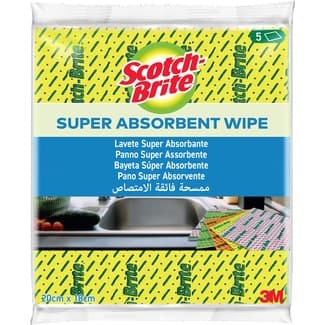 Bayeta amarilla súper absorbente 20x18 cm paquete 5 unidades -