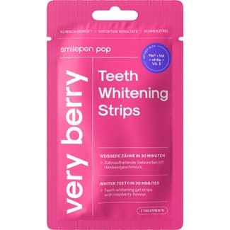 Tiras blanqueadoras de dientes sabor fresa sobre 7 tratamientos -