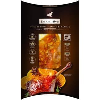 Muslo de pato en confit a la naranja estuche 250 g -