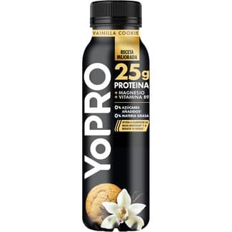 Proteínas líquido sabor vainilla y galletas desnatado 0% m.g. 0% azúcares añadidos sin lactosa botella 300 g -