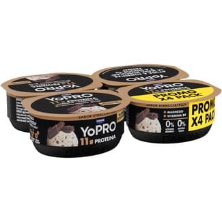 Proteínas sabor stracciatella 0% azúcares añadidos 0% m.g. pack 4 unidades 120 g + magnesio + vitamina B9 -