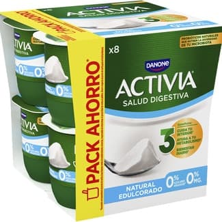 Zero bífidus natural desnatado 0% m.g. edulcorado pack 8 unidades 120 g pack ahorro -