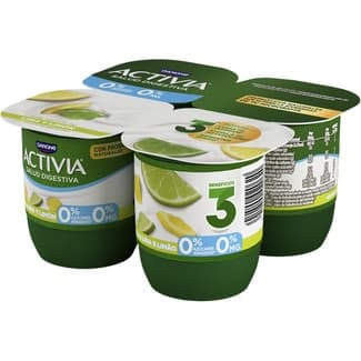 Bífidus con trozos de lima y limón desnatado 0% m.g 0% azúcares añadidos pack 4 unidades 120 g -