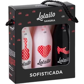 Sangría Sofisticada mini pack 3x20cl estuche 60 cl sangría roja+sangría rosada+sangría blanca -