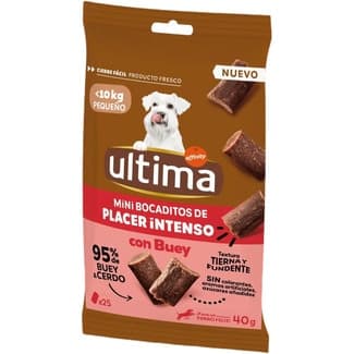 Snack para perros adultos mini placer intenso sabor buey bolsa 40 g -