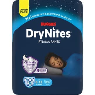 Teen calzoncillos de noche absorbentes para niños 8-13 años 30-48 kg talla grande bolsa 13 unidades -