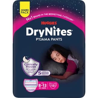 Teen braguitas de noche absorbentes para niñas 8-13 años 30-48 kg talla grande bolsa 13 unidades -