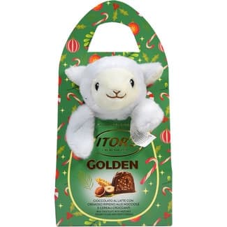 Bombones de chocolate con leche rellenos de avellanas y cereales crujientes caja 100 g con peluche con diferentes diseños se surten según existencias -