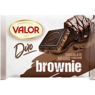 Duo chocolate negro y con leche con trozos de Brownie tableta 130 g -