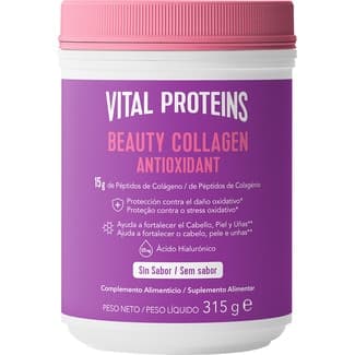 Beaty Collagen Antioxidant péptidos de colágeno sin sabor sin gluten bote 315 g ayuda a fortalecer el cabello, piel y uñas -