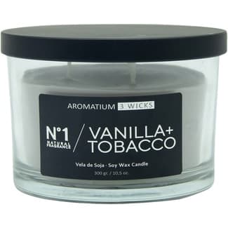 Vela perfumada 3 wicks aroma vainilla + tobacco N.1 1 unidad -